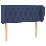 vidaXL Tête de lit avec oreilles Bleu 103x23x78/88 cm Tissu