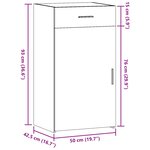 vidaXL Buffet sonoma gris 50x42 5x93 cm bois d'ingénierie