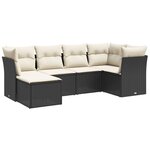 vidaXL Salon de jardin 6 Pièces avec coussins noir résine tressée