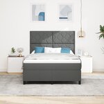 vidaXL Lit à sommier avec matelas & LED gris foncé 160x200 cm en tissu