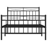 vidaXL Cadre de lit métal sans matelas avec pied de lit noir 107x203cm