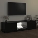 vidaXL Meuble TV avec lumières LED noir 140x40x35 5 cm