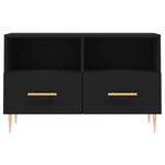 vidaXL Meuble TV Noir 80x36x50 cm Bois d'ingénierie