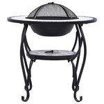 vidaXL Table de foyer mosaïque Bleu et blanc 68 cm Céramique