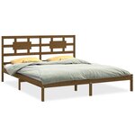 vidaXL Cadre de lit Marron miel Bois massif 200x200 cm