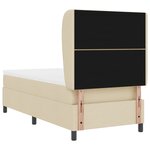 Lit Box Spring Crème avec Matelas  90x200 cm Tissu