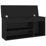 vidaXL Banc à chaussures et coussin Noir 104x30x49cm Bois d'ingénierie