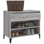 vidaXL Armoire à chaussures Sonoma gris 70x36x60 cm Bois d'ingénierie