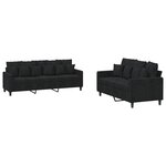 vidaXL Ensemble de canapés 2 Pièces avec coussins Noir Velours
