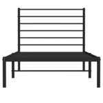 vidaXL Cadre de lit métal avec tête de lit noir 90x200 cm
