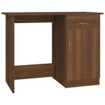 Bureau table poste de travail meuble d'ordinateur informatique étude chêne 100 x 50 x 76 cm bois d'ingénierie brun 02_0023600