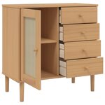 vidaXL Buffet SENJA aspect rotin marron 80x40x80 cm bois massif de pin