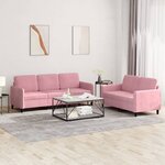 vidaXL Ensemble de canapés 2 Pièces rose velours