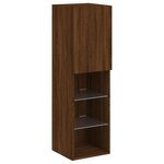 vidaXL Meuble TV avec lumières LED chêne marron 30 5x30x102 cm