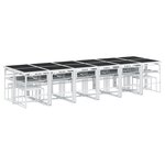 vidaXL Ensemble à manger de jardin avec coussins 17Pièces blanc textilène