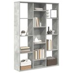 vidaXL Séparateur de pièce/Bibliothèque Gris béton Bois d’ingénierie