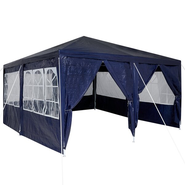 vidaXL Tente de fête avec 8 parois latérales bleues 4x4 m PE