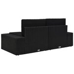 vidaXL Salon de jardin 10 Pièces avec coussins Noir Résine tressée