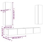 vidaXL Ensemble de meubles TV 4 Pièces Sonoma gris Bois d'ingénierie
