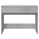vidaXL Coiffeuse avec miroir gris béton 100x45x76 cm