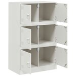 vidaXL Buffet blanc 67x39x107 cm acier