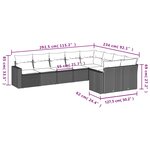vidaXL Salon de jardin 9 Pièces avec coussins noir résine tressée