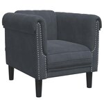 vidaXL Fauteuil gris foncé velours