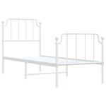 vidaXL Cadre de lit métal sans matelas avec pied de lit blanc 75x190cm