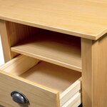 Bureau table poste de travail meuble d'ordinateur informatique étude avec 3 tiroirs 120 x 50 x 74 cm pin solide brun 02_0023859