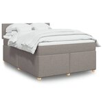 vidaXL Sommier à lattes de lit avec matelas Taupe 160x200 cm Tissu
