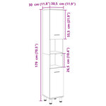 vidaXL Armoire de salle de bain chêne sonoma 30 5x30x179 cm