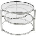 Table basse plateaux pivotants en verre 4 plateaux