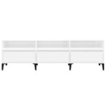 vidaXL Meuble TV blanc brillant 150x30x44 5 cm bois d'ingénierie