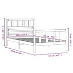 vidaXL Cadre de lit sans matelas noir bois massif 100x200 cm