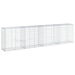 vidaXL Panier gabion avec couvercle 400x50x100 cm fer galvanisé