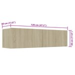 vidaXL Meuble TV Chêne sonoma 120x30x30 cm Bois d’ingénierie