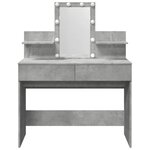 vidaXL Coiffeuse avec LED gris béton 100x40x130 cm
