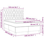 vidaXL Sommier à lattes de lit et matelas et LED Taupe 140x200cm Tissu