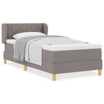 vidaXL Lit Box Spring avec Matelas Taupe 100x200 cm Tissu