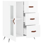 vidaXL Buffet Blanc brillant 69 5x34x90 cm Bois d'ingénierie