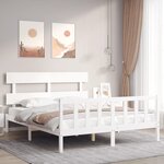 vidaXL Cadre de lit sans matelas blanc 160x200 cm bois de pin massif