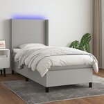 vidaXL Sommier à lattes de lit matelas LED Gris clair 80x200 cm Tissu