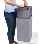 LECHUZA Jardinière CANTO Stone 40 High ALL-IN-ONE Gris pierre
