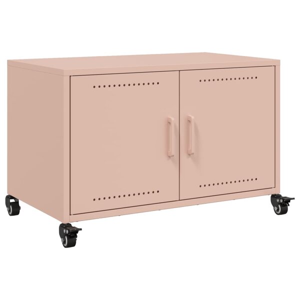 vidaXL Meuble TV rose 68x39x43 5 cm acier laminé à froid