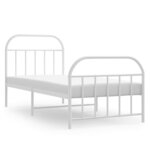 vidaXL Cadre de lit métal sans matelas avec pied de lit blanc 90x190cm