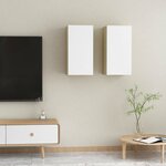 vidaXL Meubles TV 2 Pièces Blanc et chêne sonoma Bois d’ingénierie
