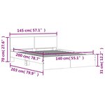 vidaXL Cadre de lit sans matelas sonoma gris 140x200 cm