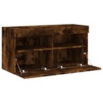 vidaXL Meuble TV mural avec lumières LED chêne fumé 80x30x40 cm