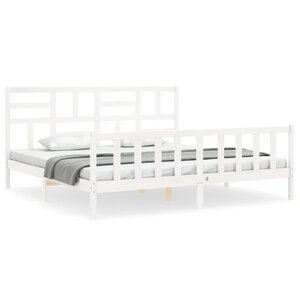 vidaXL Cadre de lit sans matelas blanc 200x200 cm bois massif de pin