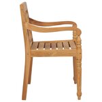 vidaXL Chaises Batavia lot de 2 et coussins rouges Bois de teck massif